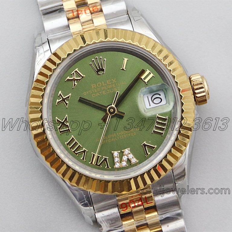 Replica Rolex Ladies Datejust 28mm 279383rbr Twf Aubergine Dial With Roman Markers In Yellow Goldsteel (2)