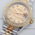 Replica Rolex Ladies Datejust 28mm 279383rbr Twf Champagne Dial With Diamond Bezel In Yellow Goldsteel (3)