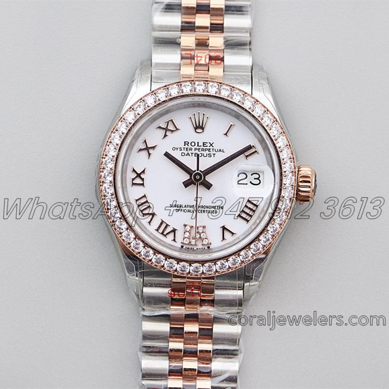 Replica Rolex Ladies Datejust 28mm 279383rbr Twf Mop Dial With Diamond Bezel In Rose Goldsteel (1)