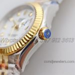 Replica Rolex Ladies Datejust 28mm 279383rbr Twf Mop Dial With Diamond Marker In Yellow Goldsteel (4)