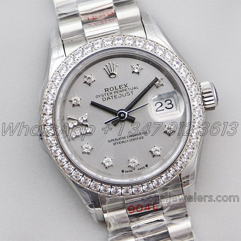 Replica Rolex Ladies Datejust 28mm 279384rbr Twf Silver Dial Diamond Markers In Steel (2)