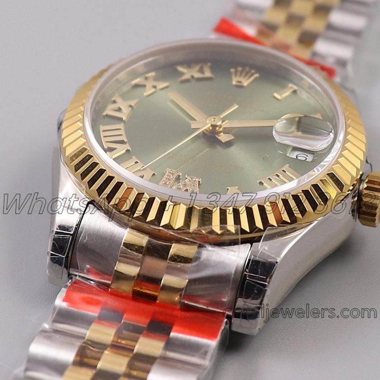 Replica Rolex Ladies Datejust 31mm 278273 Twf 904l & Rg Grenn Dial Swiss 2836 (11)