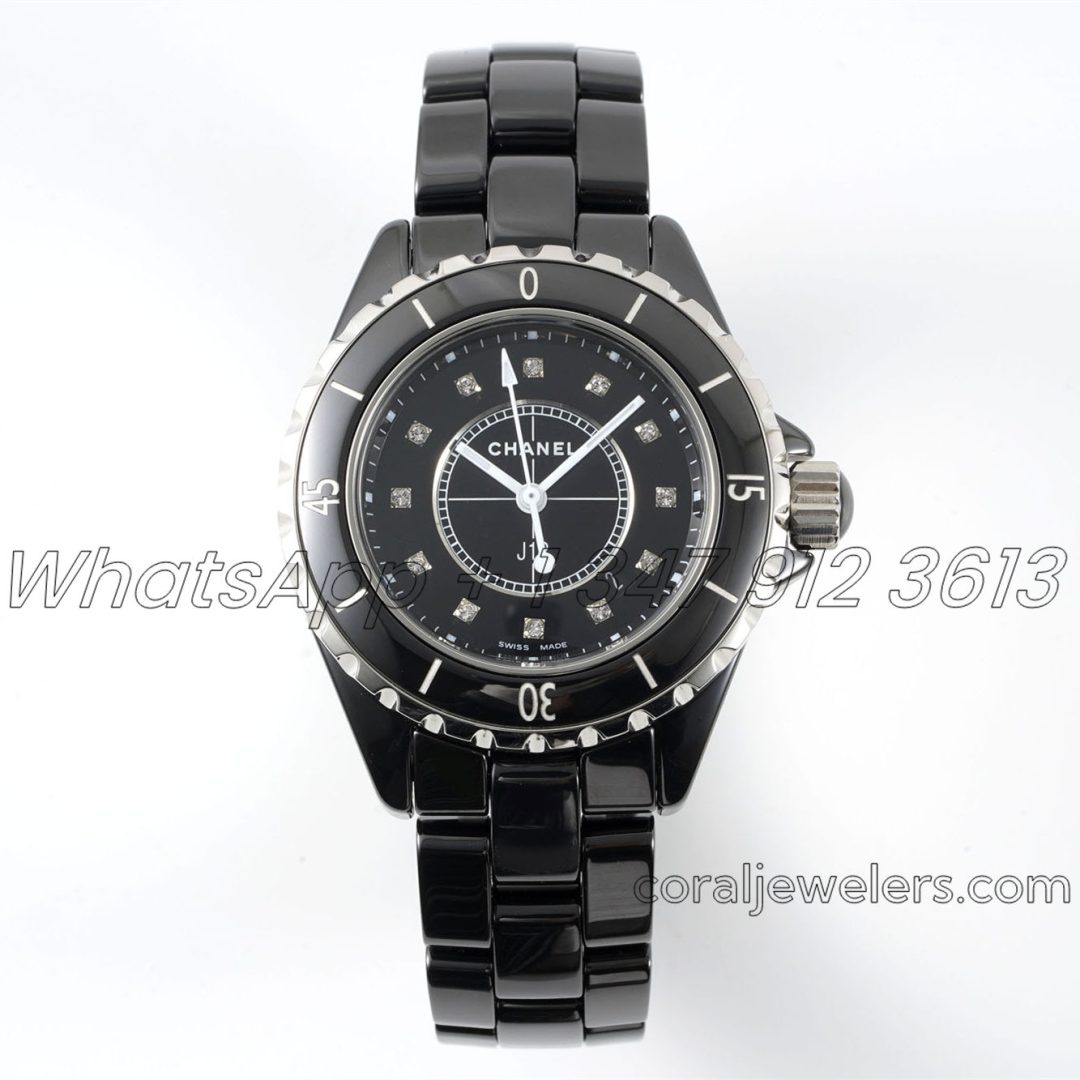 Replica Chanel Ladies J12 Bvf 33mm Black Dial Swiss Quartz Movement (1)