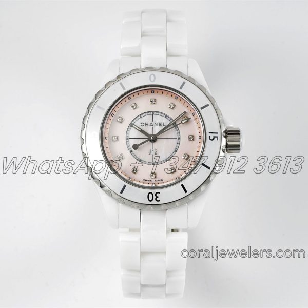 Replica Chanel Ladies J12 Bvf 33mm Pink Dial Swiss Quartz Movement (1)