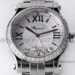 Replica Chopard Happy Sport Automatic Zf 30mm White Dial With Diamond Bezel In Steel (3)