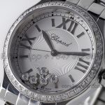 Replica Chopard Happy Sport Automatic Zf 30mm White Dial With Diamond Bezel In Steel (4)