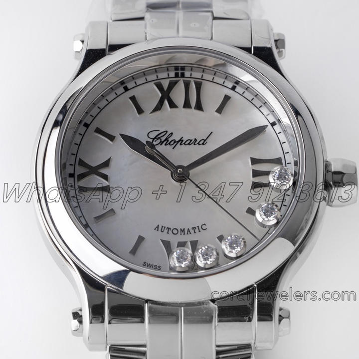 Replica Chopard Happy Sport Automatic Zf 30mm White Mop Dial In Steel (2)