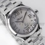 Replica Chopard Happy Sport Automatic Zf 30mm White Mop Dial In Steel (3)