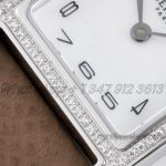 Replica Hermes Heure H 21mm Bvf Mop Dial In Steel With Diamond Bezel On Dark Brown Espom Leather Strap (5)