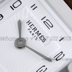 Replica Hermes Heure H 21mm Bvf White Dial In Steel On Brown Leather Strap (4)