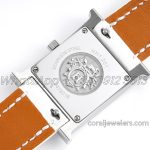 Replica Hermes Heure H 21mm Bvf White Dial In Steel On White Epsom Leather Strap (8)