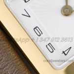 Replica Hermes Heure H 21mm Bvf White Dial In Yellow Gold On Dark Brown Leather Strap (5)