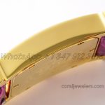 Replica Hermes Heure H 26mm Bvf Mop Dial In Yellow Gold With Diamond Bezel On Violet Leather Strap (7)