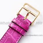 Replica Hermes Heure H 26mm Bvf Mop Dial In Yellow Gold With Diamond Bezel On Violet Leather Strap (9)