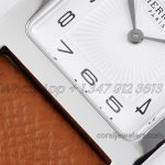 Replica Hermes Heure H 26mm Bvf White Dial In Steel On Brown Epsom Leather Strap (5)