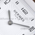 Replica Hermes Heure H 26mm Bvf White Dial In Steel On Dark Brown Epsom Leather Strap (4)