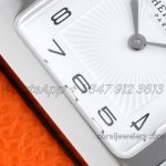 Replica Hermes Heure H 26mm Bvf White Dial In Steel On Orange Epsom Leather Strap (5)