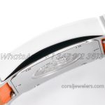 Replica Hermes Heure H 26mm Bvf White Dial In Steel On Orange Epsom Leather Strap (7)