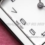 Replica Hermes Heure H 26mm Bvf White Dial In Steel On Pink Epsom Leather Strap (5)