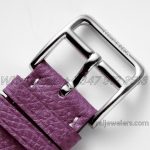 Replica Hermes Heure H 26mm Bvf White Dial In Steel On Purple Leather Strap (9)