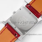 Replica Hermes Heure H 26mm Bvf White Dial In Steel On Red Epsom Leather Strap (8)