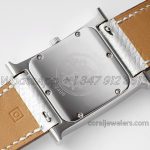 Replica Hermes Heure H 26mm Bvf White Dial In Steel On White Epsom Leather Strap (8)