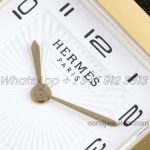 Replica Hermes Heure H 26mm Bvf White Dial In Yellow Gold On Black Epsom Leather Strap (4)