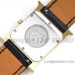 Replica Hermes Heure H 26mm Bvf White Dial In Yellow Gold On Black Epsom Leather Strap (8)