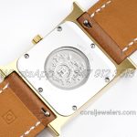 Replica Hermes Heure H 26mm Bvf White Dial In Yellow Gold On Brown Epsom Leather Strap (8)