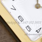 Replica Hermes Heure H 26mm Bvf White Dial In Yellow Gold On Dark Brown Epsom Leather Strap (5)