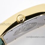 Replica Hermes Heure H 26mm Bvf White Dial In Yellow Gold On Green Epsom Leather Strap (6)