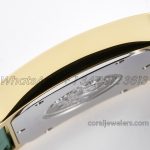 Replica Hermes Heure H 26mm Bvf White Dial In Yellow Gold On Green Epsom Leather Strap (7)