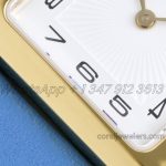 Replica Hermes Heure H 26mm Bvf White Dial In Yellow Gold On Light Blue Epsom Leather Strap (5)