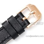 Replica Hermes Kelly 2 White Dial In Rose Gold On Black Leather Strap (9)