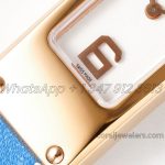 Replica Hermes Kelly 2 White Dial In Rose Gold On Blue Leather Strap (5)