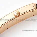 Replica Hermes Kelly 2 White Dial In Rose Gold On Blue Leather Strap (6)