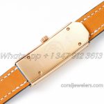 Replica Hermes Kelly 2 White Dial In Rose Gold On Blue Leather Strap (8)