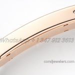 Replica Hermes Kelly 2 White Dial In Rose Gold With Diamond Paved Bezel On Black Leather Strap (7)