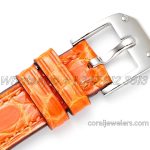 Replica Hermes Kelly 2 White Dial In Steel On Orange Alligator Strap (9)