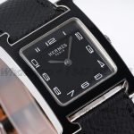 Replica Heure H 26mm Bvf Black Dial In Pvd On Black Leather Strap (3)