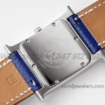 Replica Heure H 26mm Bvf White Dial In Steel On Blue Leather Strap (8)