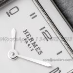 Replica Heure H 26mm Bvf White Dial In Steel On Gray Leather Strap (4)