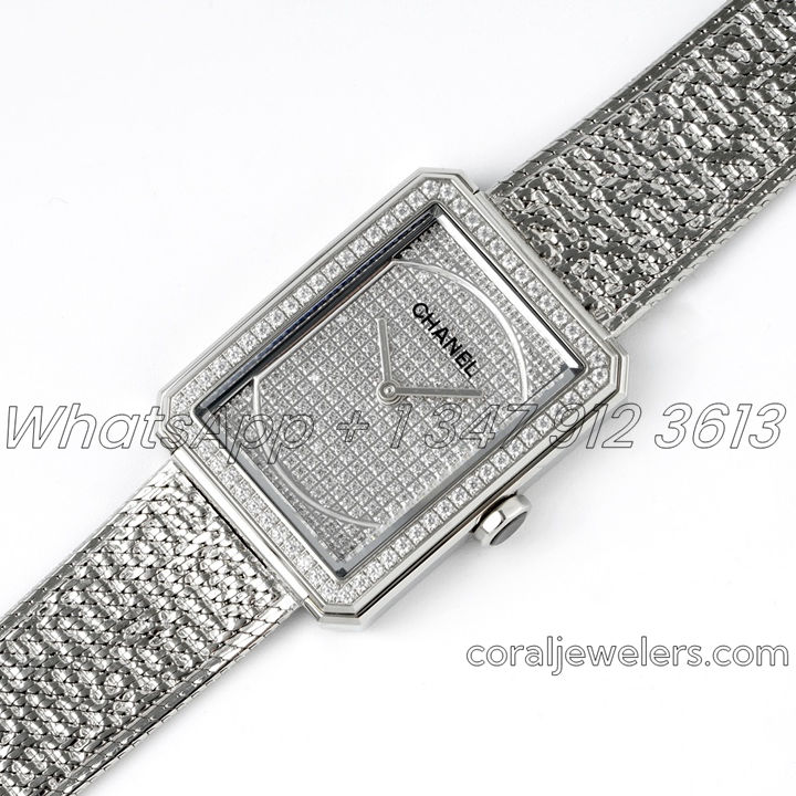 Replica Chanel Ladies Boy·friend Bvf Full Diamond Dials And Diamond Bezel Swiss Quartz Movement (11)