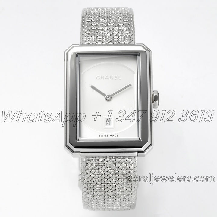 Replica Chanel Ladies Boy·friend Bvf White Dial And Ss Bezel Swiss Quartz Movement (1)