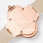 Replica Van Cleef & Arpels Alhambra Bvf 30.2mm Mop Dial In Rose Gold In White Strap (8)