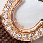 Replica Van Cleef & Arpels Alhambra Bvf 30.2mm Mop Dial In Rose Gold With Diamond In Brown Strap (5)