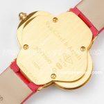 Replica Van Cleef & Arpels Alhambra Bvf 30.2mm Mop Dial In Yellow Gold In Red Strap (8)