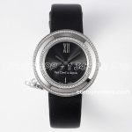 Replica Van Cleef & Arpels Charms Bvf 253238mm Black Dial In Steel Diamond Bezel (1)