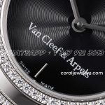 Replica Van Cleef & Arpels Charms Bvf 253238mm Black Dial In Steel Diamond Bezel (5)