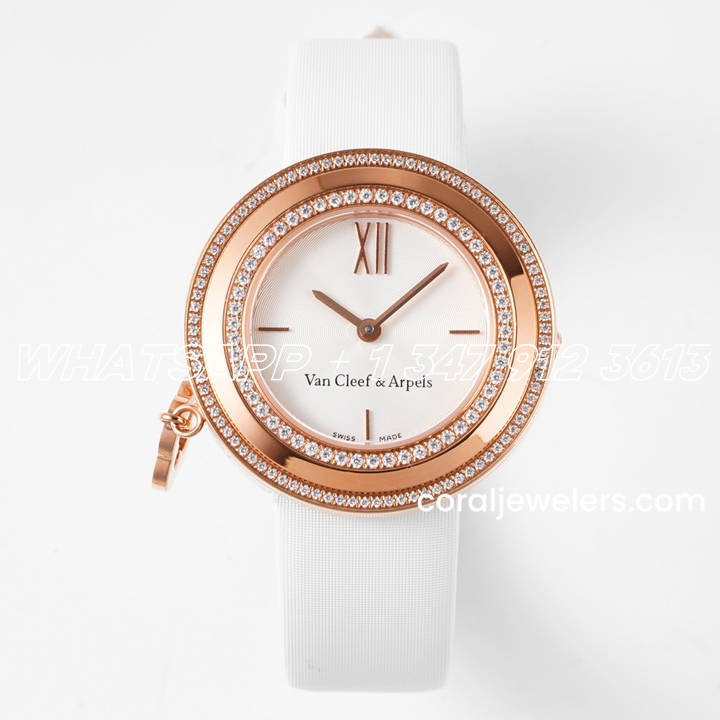 Replica Van Cleef & Arpels Charms Bvf 253238mm Mop Dial In Rg Diamond Bezel (1)